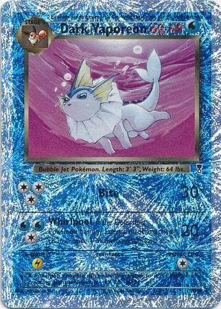 Dark Vaporeon reverse holo card front, Legendary Collection 9/110