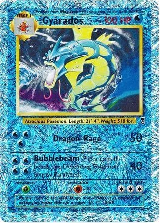 Gyarados reverse holo card front, Legendary Collection 12/110