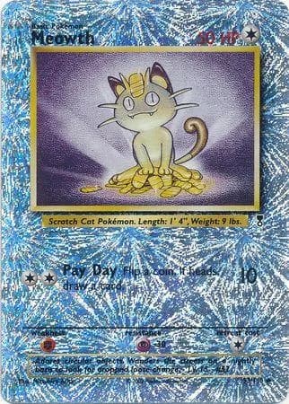 Meowth reverse holo card front, Legendary Collection 53/110