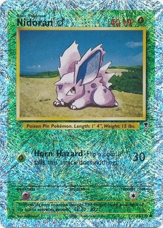 Nidoran♂ reverse holo card front, Legendary Collection 83/110