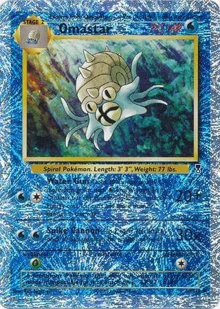 Omastar reverse holo card front, Legendary Collection 58/110