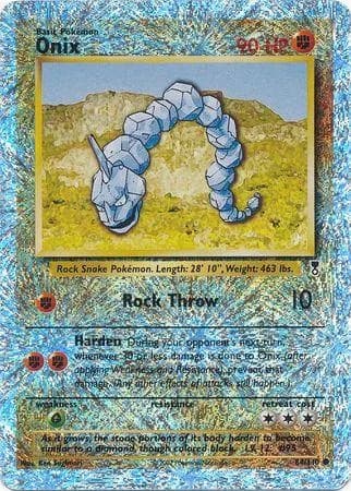Onix reverse holo card front, Legendary Collection 84/110