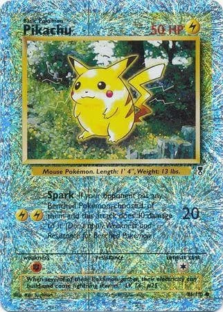 Legendary Collection Pikachu reverse holo card front, 86/110
