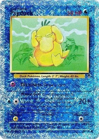 Psyduck reverse holo card front, Legendary Collection 88/110