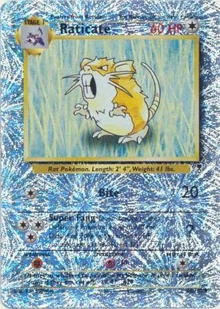 Raticate reverse holo card front, Legendary Collection 61/110