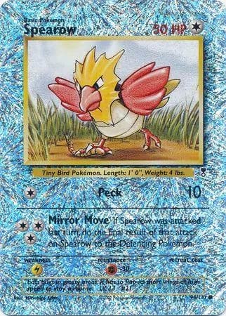 Spearow reverse holo card front, Legendary Collection 94/110