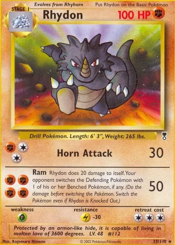 Rhydon card front, Legendary Collection 35/110