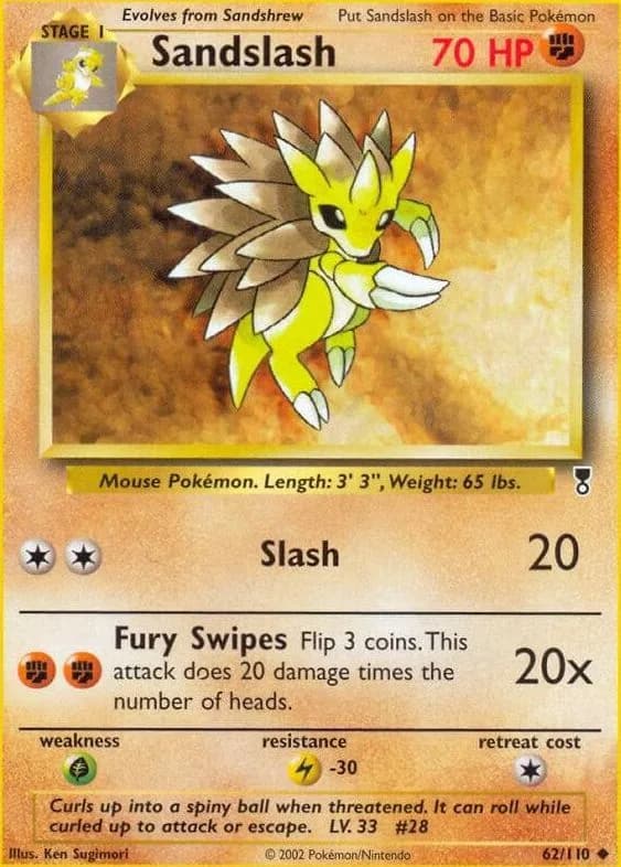 Sandslash card front, Legendary Collection 62/110