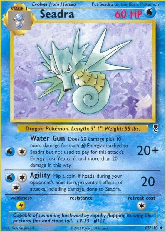 Seadra card front, Legendary Collection 63/110