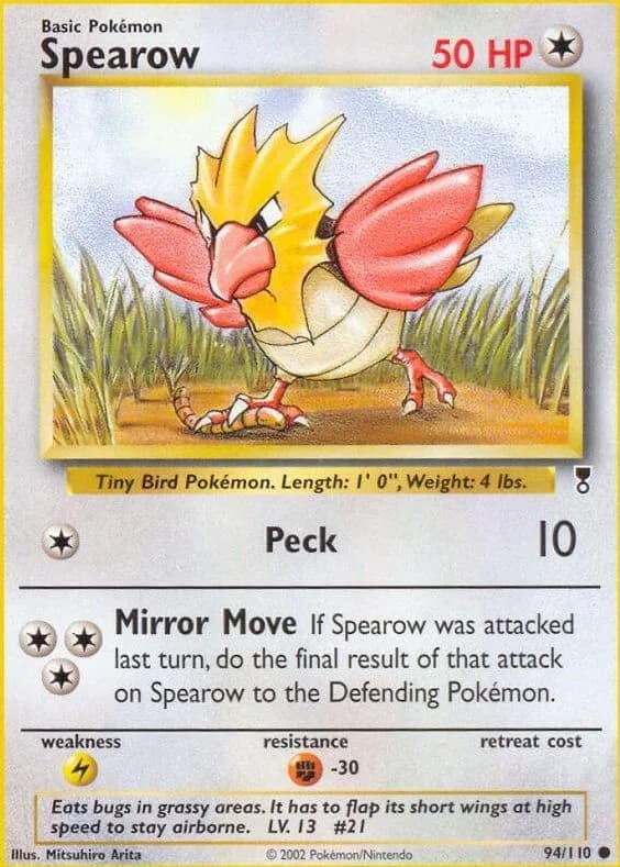 Spearow card front, Legendary Collection 94/110