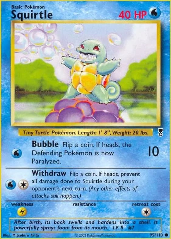 Squirtle card front, Legendary Collection 95/110