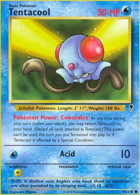 Tentacool card front, Legendary Collection 96/110