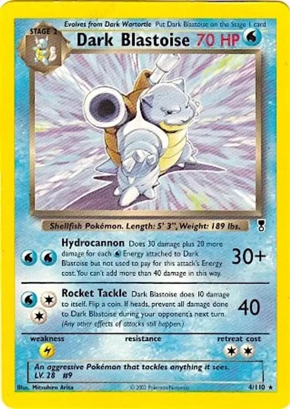 Dark Blastoise theme deck non-holo card front, Legendary Collection 4/110
