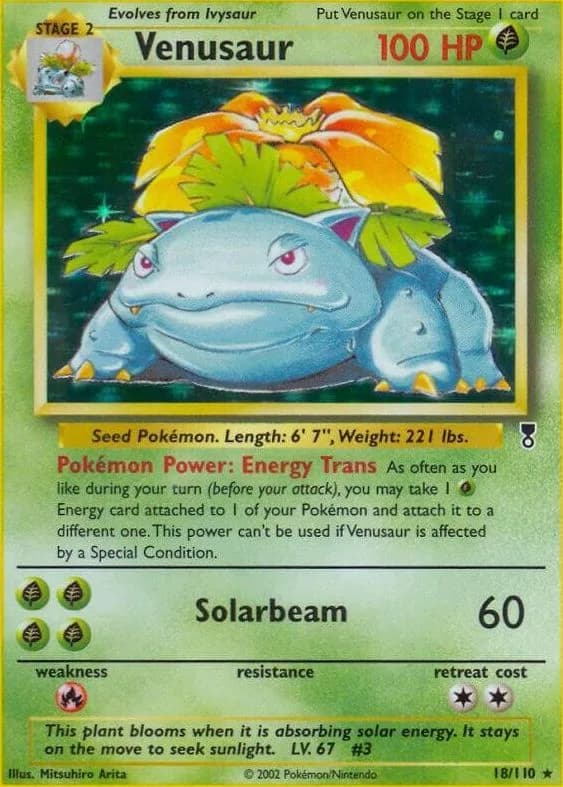 Venusaur card front, Legendary Collection 18/110