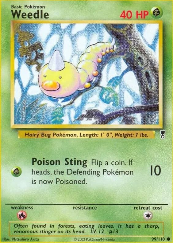 Weedle card front, Legendary Collection 99/110