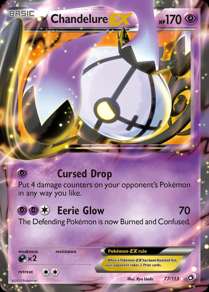 Chandelure-EX card front, Legendary Treasures 77/113