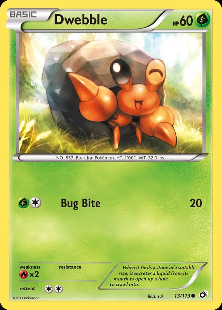 Legendary Treasures Dwebble card front, 13/113