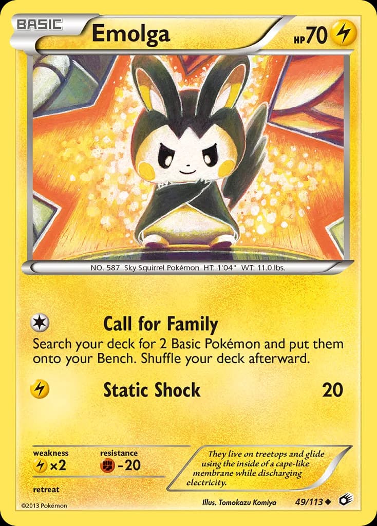 Legendary Treasures Emolga card front, 49/113