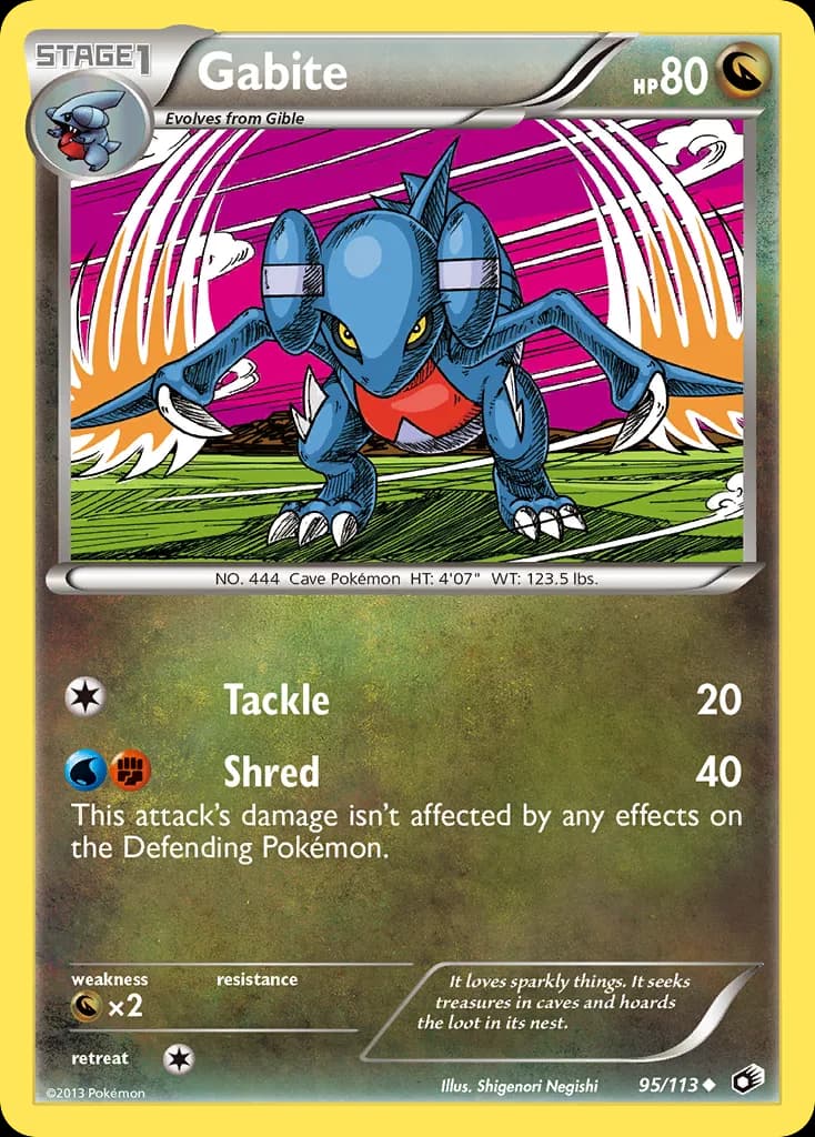 Legendary Treasures Gabite card front, 95/113