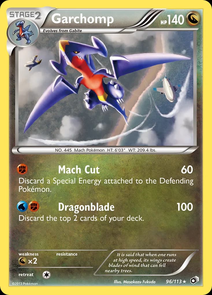 Garchomp card front, Legendary Treasures 96/113