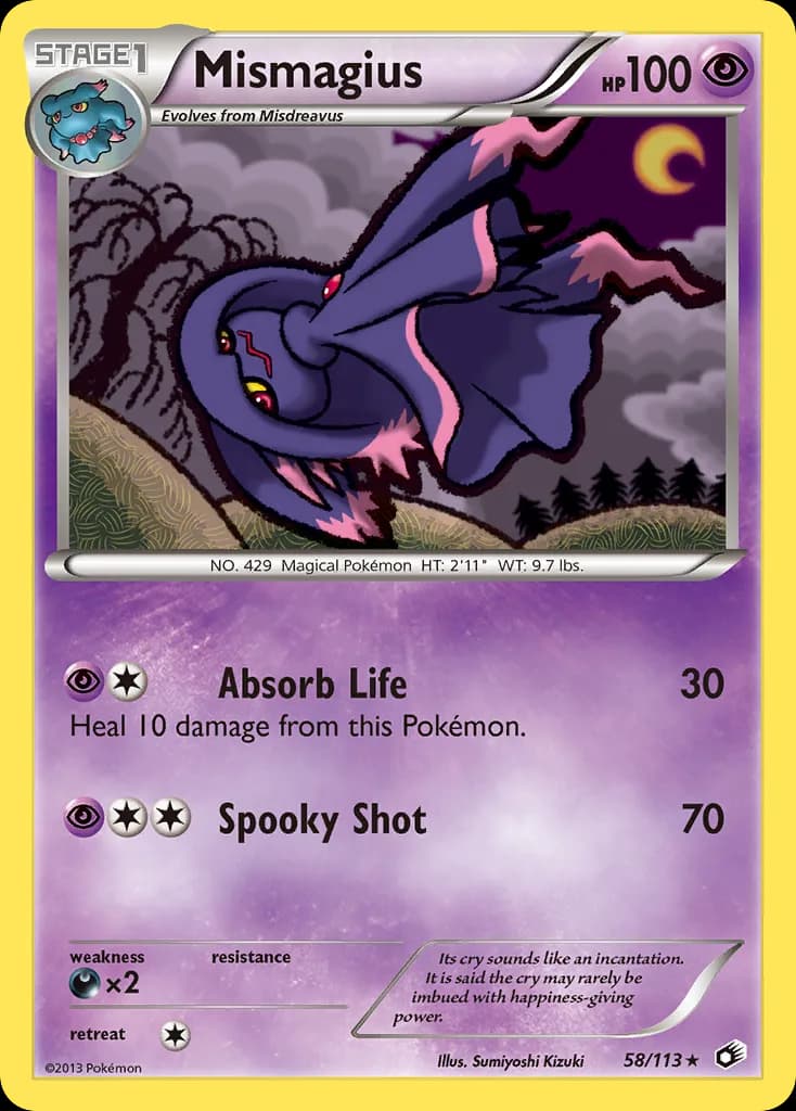 Legendary Treasures Mismagius card front, 58/113