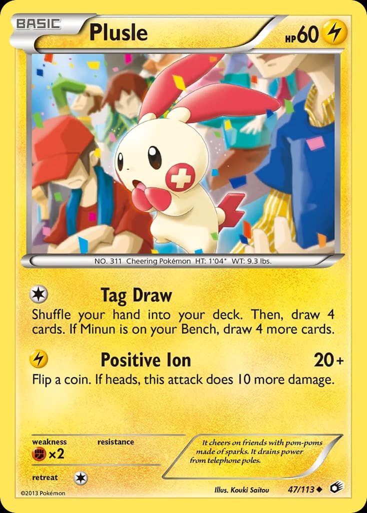 Legendary Treasures Plusle card front, 47/113