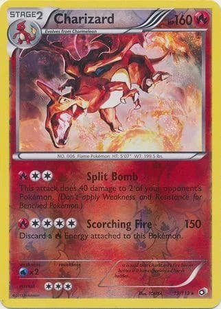 Legendary Treasures Charizard reverse holo card front, 19/113