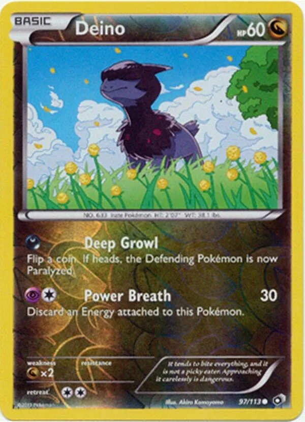 Deino reverse holo card front, Legendary Treasures 97/113