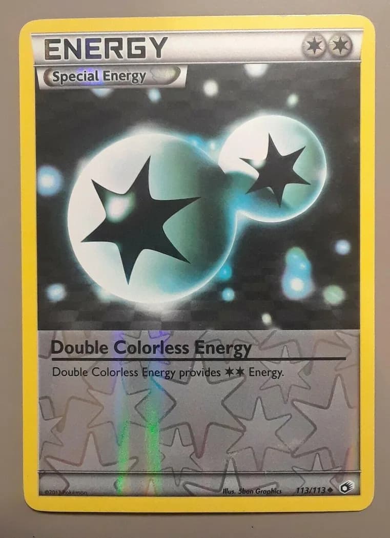 Double Colorless Energy reverse holo card front, Legendary Treasures 113/113