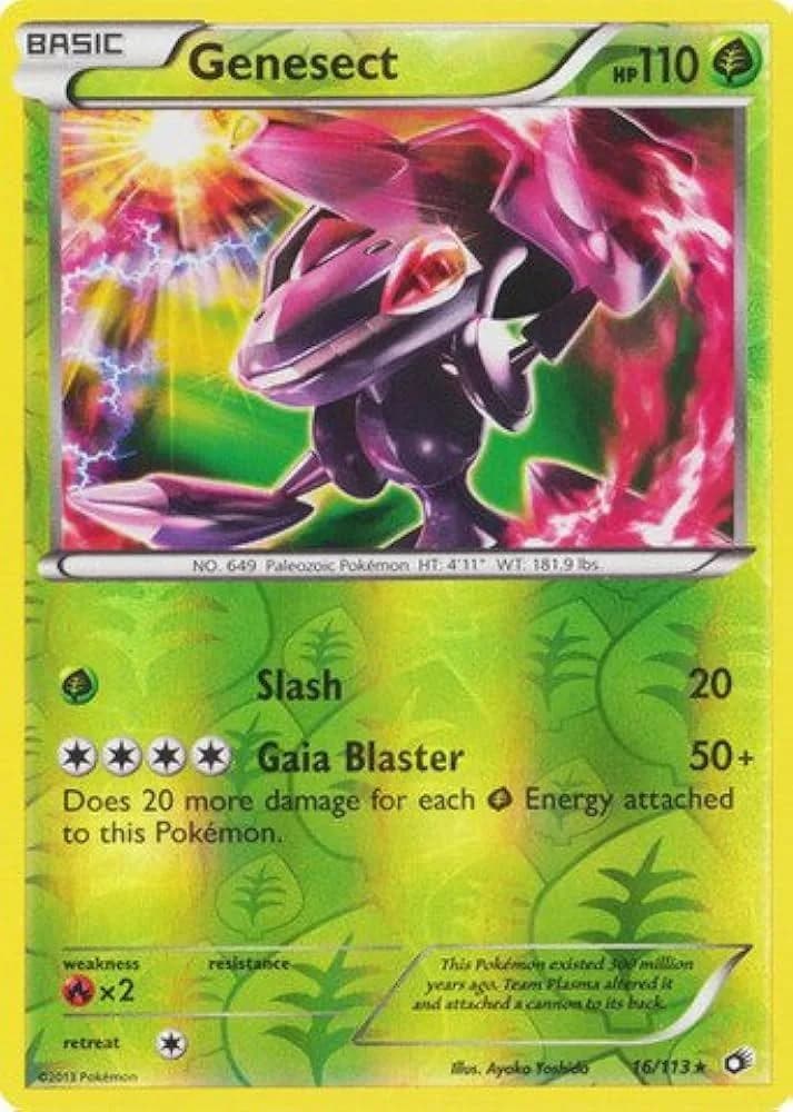Genesect reverse holo card front, Legendary Treasures 16/113