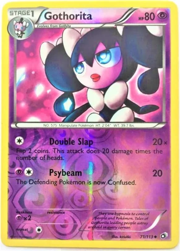 Gothorita reverse holo card front, Legendary Treasures 71/113