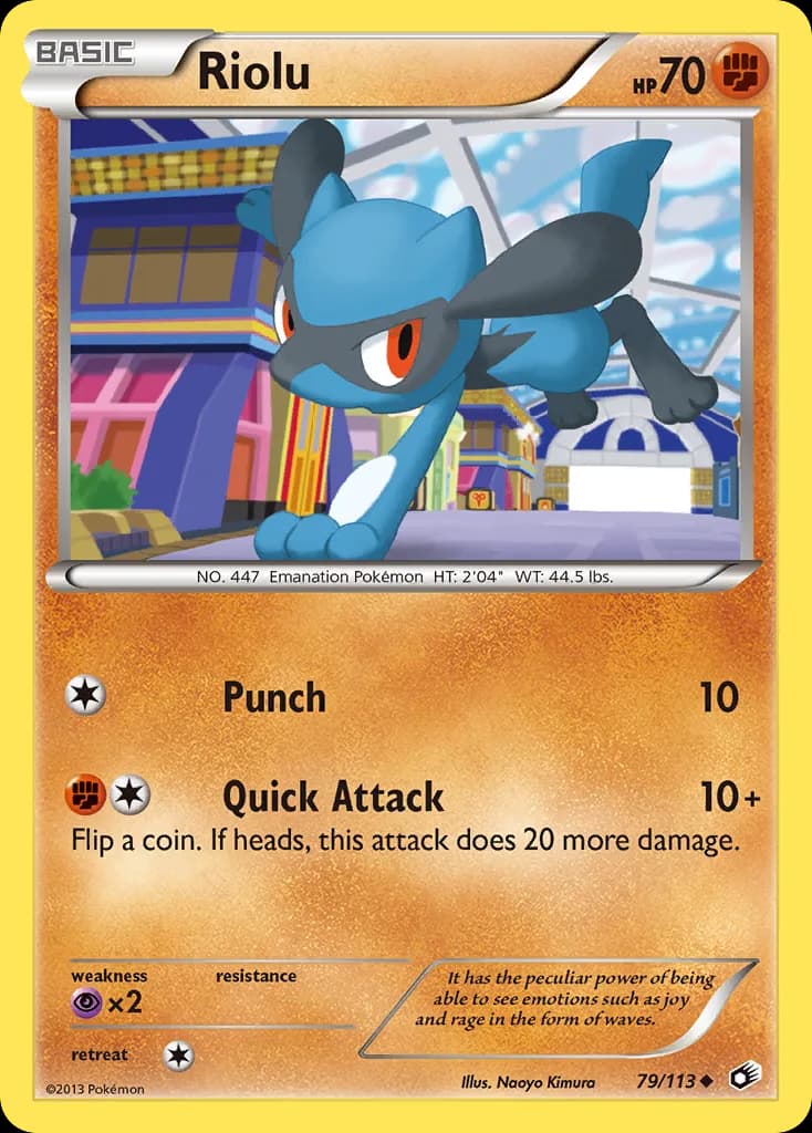 Legendary Treasures Riolu card front, 79/113