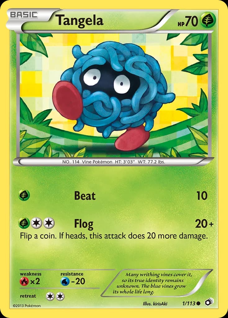 Legendary Treasures Tangela card front, 1/113