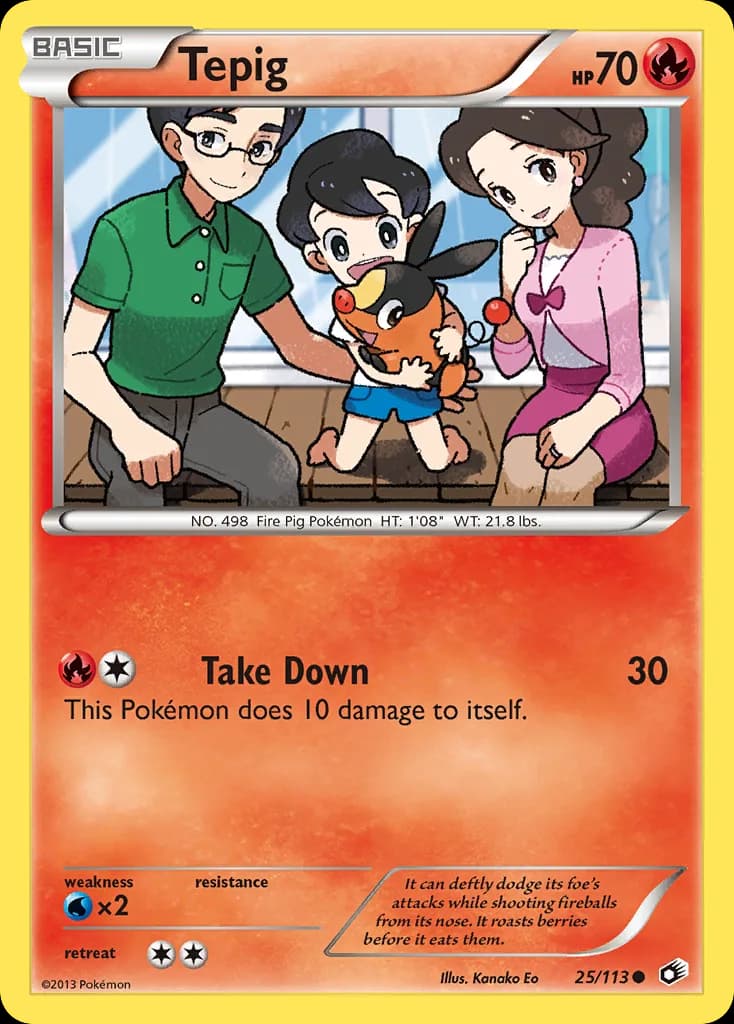 Legendary Treasures Tepig card front, 25/113