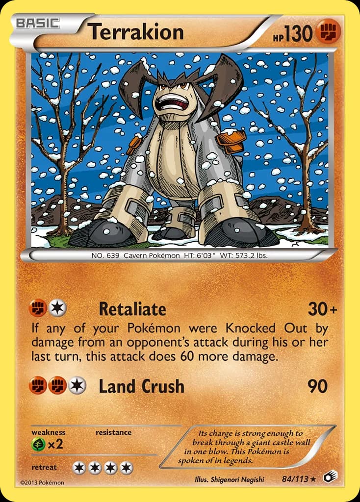 Legendary Treasures Terrakion card front, 84/113