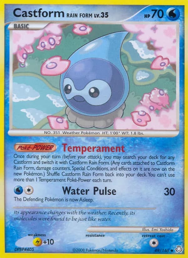 Legends Awakened Castform Rain Form card front, 49/146