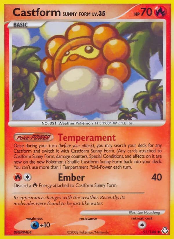 Legends Awakened Castform Sunny Form card front, 51/146