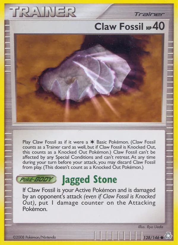 Legends Awakened Claw Fossil card front, 138/146