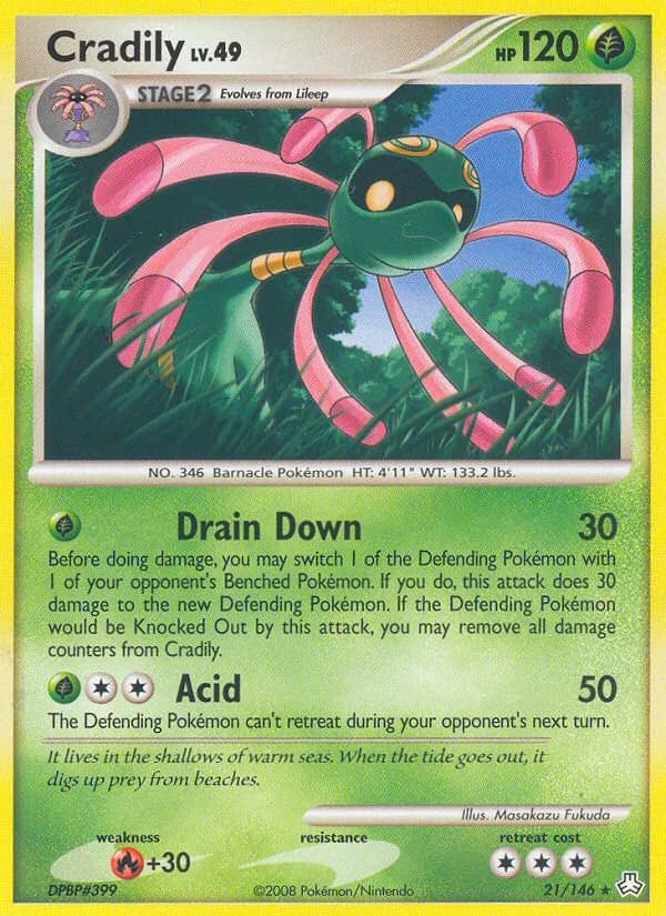 Legends Awakened Cradily card front, 21/146