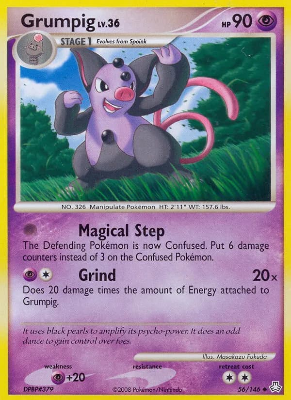 Legends Awakened Grumpig card front, 56/146