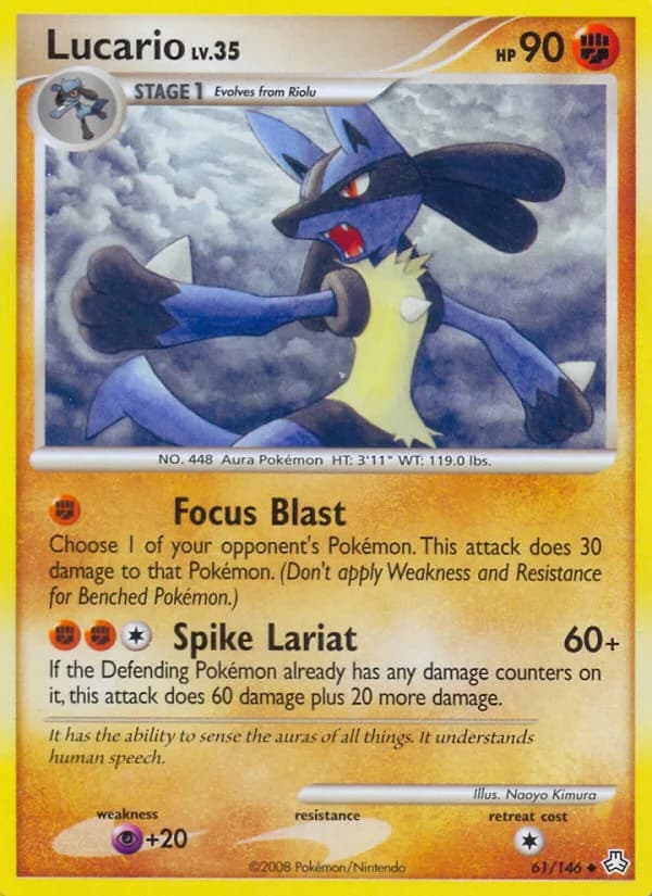 Lucario card front, Legends Awakened 61/146