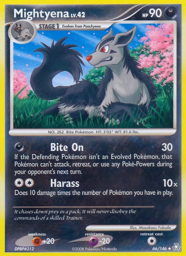Legends Awakened Mightyena card front, 66/146
