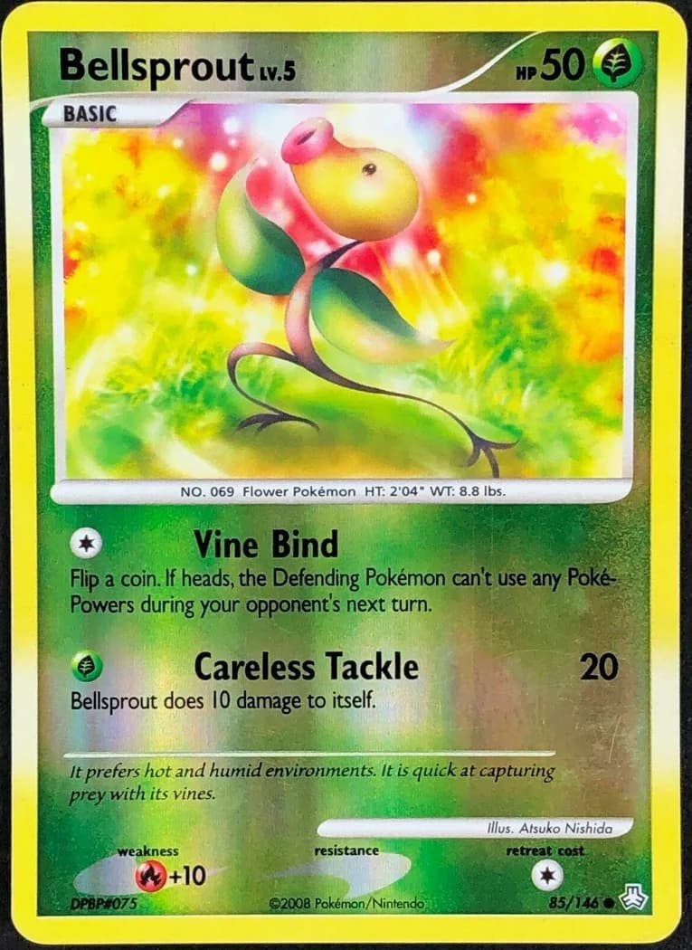 Bellsprout reverse holo card front, Legends Awakened 85/146