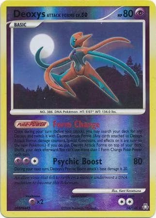 Deoxys Attack Forme reverse holo card front, Legends Awakened 24/146