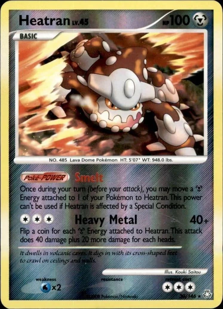Heatran reverse holo card front, Legends Awakened 30/146