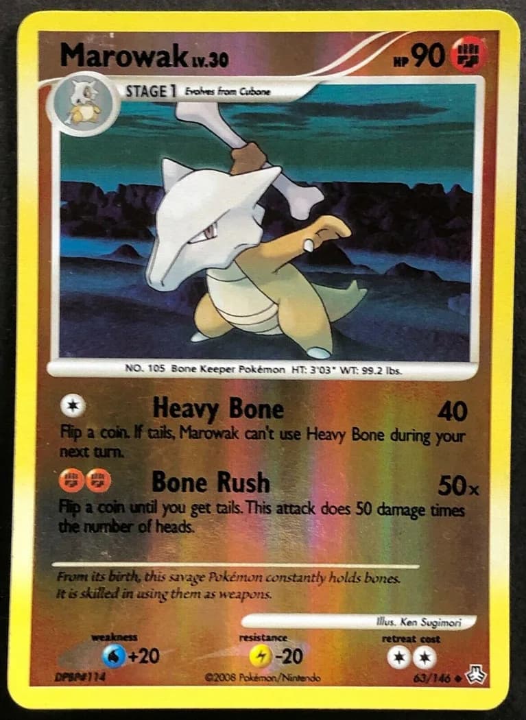 Marowak reverse holo card front, Legends Awakened 63/146