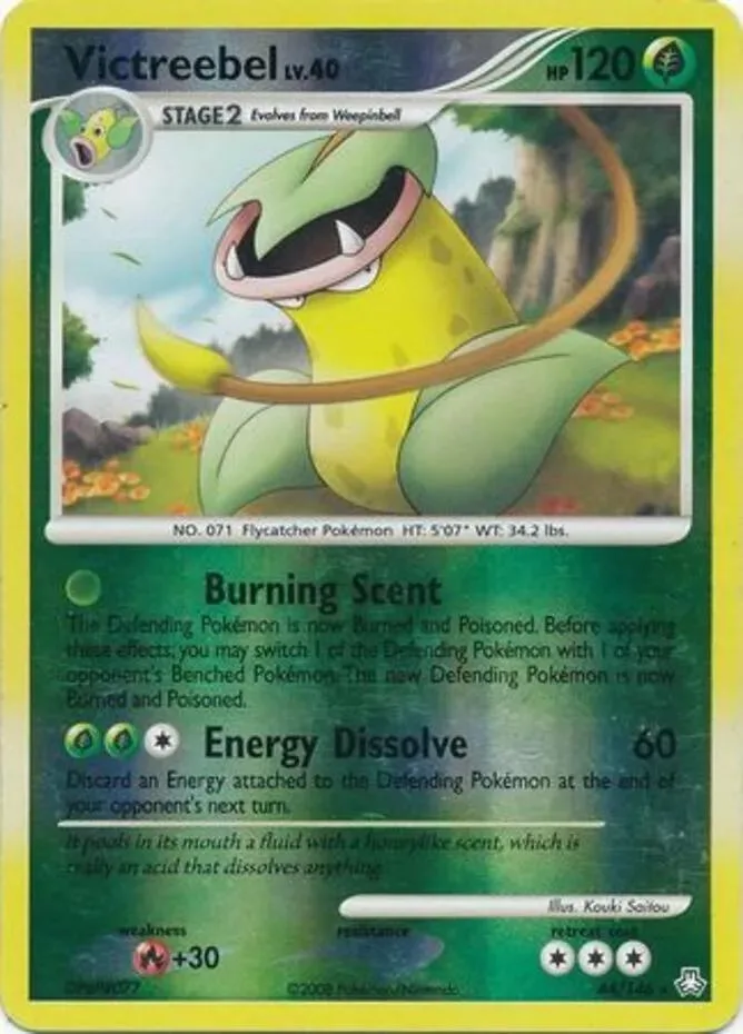 Victreebel reverse holo card front, Legends Awakened 44/146