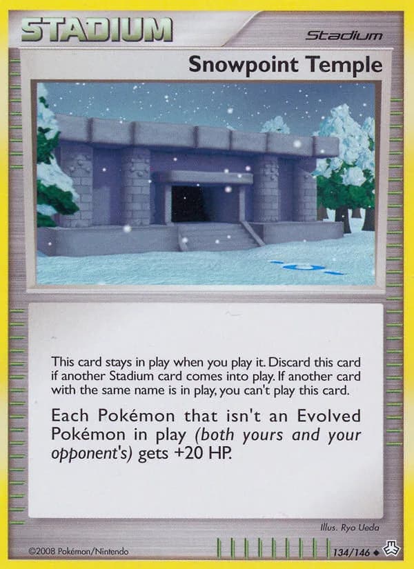 Snowpoint Temple, Legends Awakened 134/146, English non-holo base-card reference; reverse-holo finish is not shown
