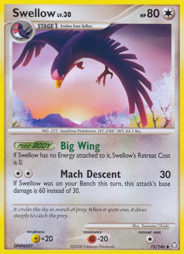 Legends Awakened Swellow card front, 73/146