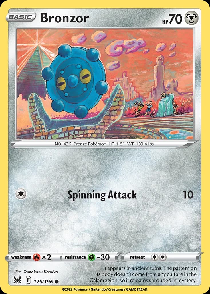 Lost Origin Bronzor card front, 125/196